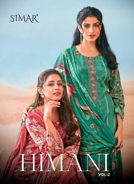 Himani Vol 2 By Glossy Viscose Printed Embroidery Dress Material Wholesale Online
